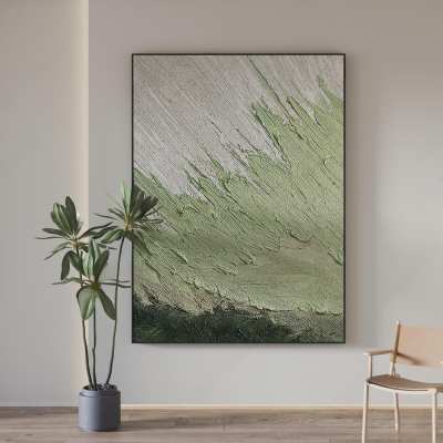 现代绿色肌理挂画3D模型下载